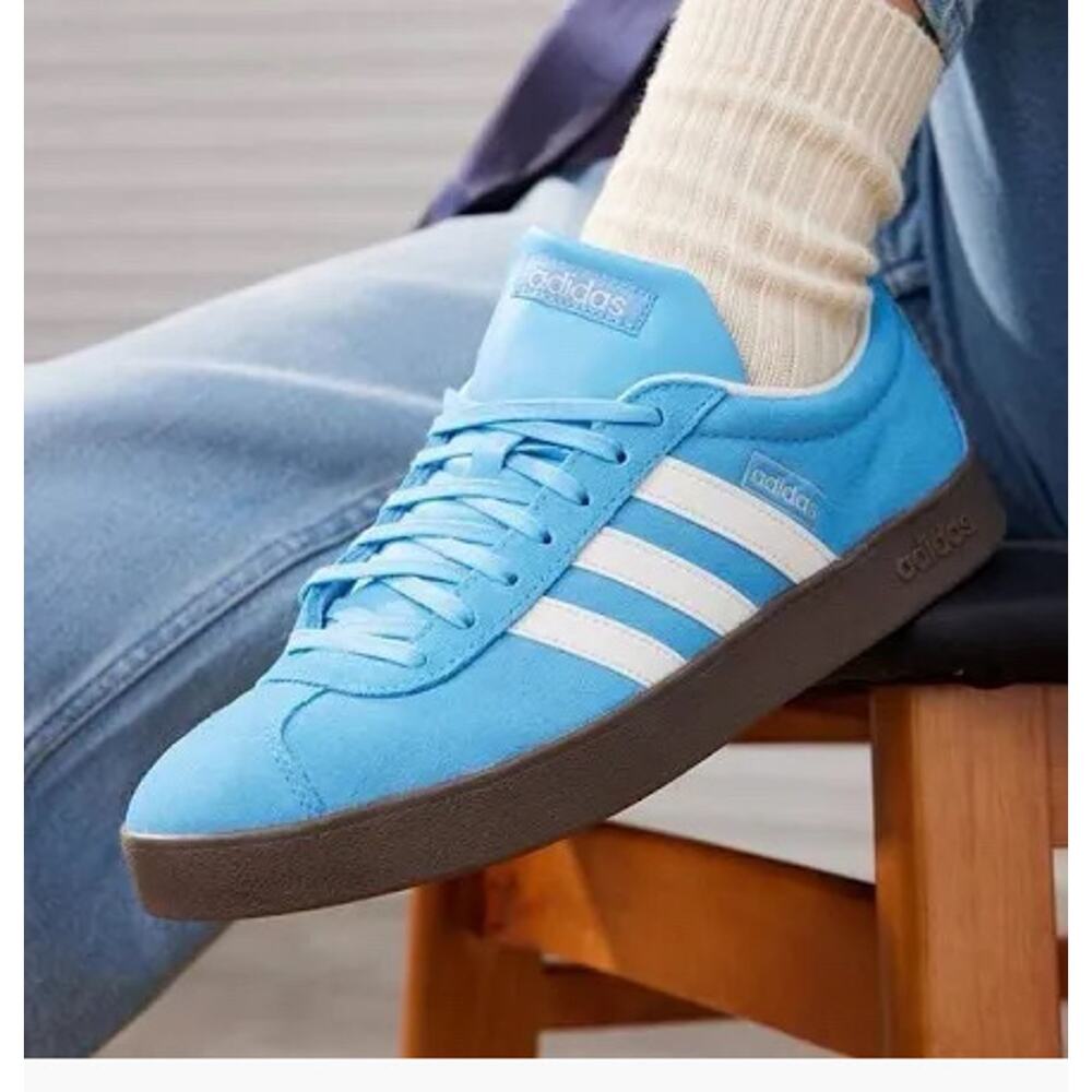 NEW ADIDAS VL Court 2.0 Men's Size 11 Semi Blue Burst